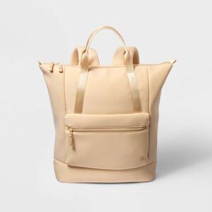 All In Motion - Faux Neoprene Tote Backpack - All In Motion Tan: W Tan